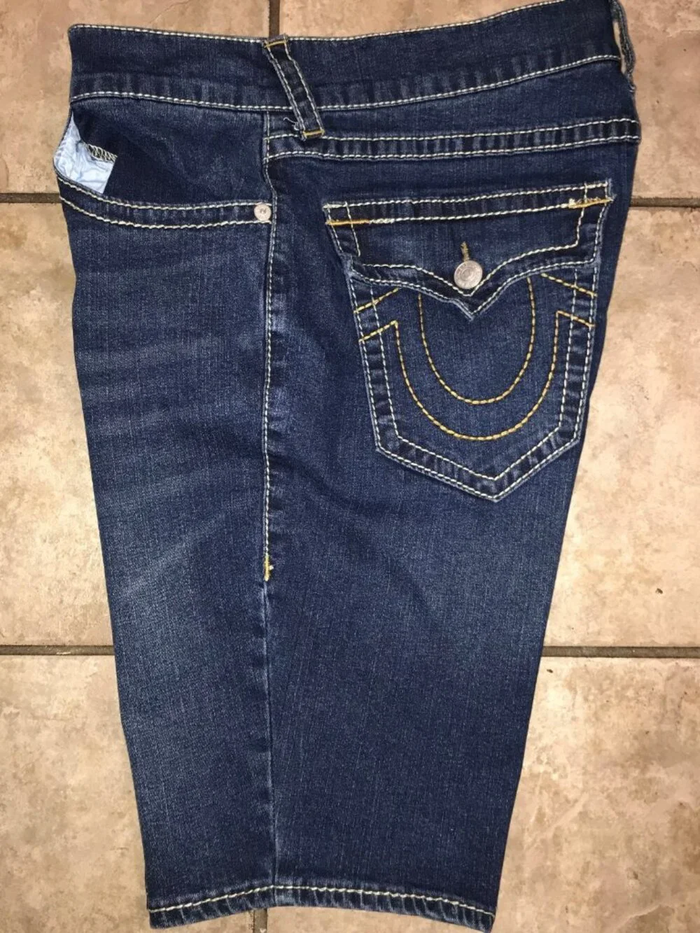 Men's True Religion Ricky Relaxed Straight Denim Shorts-Size 34